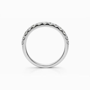 Anillo de diamantes oro blanco media alianza pavé clásico