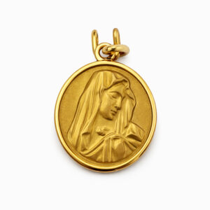 Medalla Virgen María en oro medalla religiosa clásica