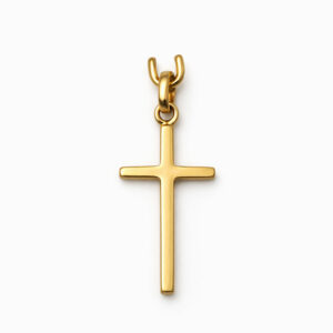 Cruz oro colgante clásico liso joyería religiosa