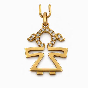 Colgante ángel oro con circonias joyería religiosa