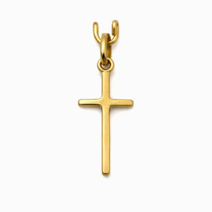 Cruz oro colgante largo minimalista joyería religiosa